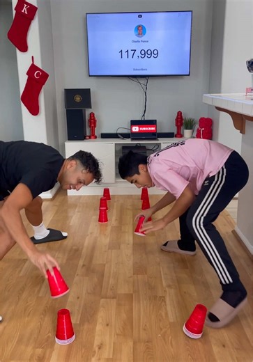 Who will win stacking the cup? 😅 #charlieponce | cup stacking