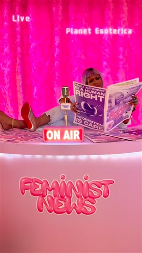 FEMINIST on Instagram: "The portal to Planet Esoterica is now open in Miami ✨ 🪐 We’ve partnered with artist Autumn Breon (@autumnbreon) for an immersive installation at Satellite Art Show (@satelliteartshow) —and Art News just named it one of the must-see shows of the week. 💖 In a state where abortion access is nearly impossible, we’re transforming a hotel room into something urgent and otherworldly: a pink, immersive space that cuts through reproductive health misinformation and reimagines wh