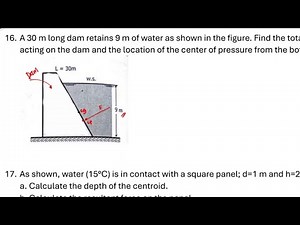 Hydrostatic Force Sample Problem 16