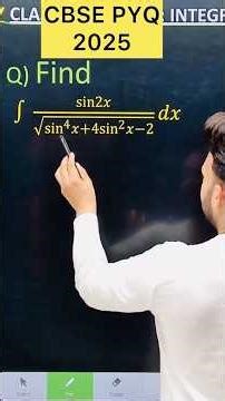 Q) Integration ∫ sin2x /√(sin^ 4 x+4 sin ^2 x-2 ) dx#cbse #maths #cbse2026 #cbse2024 #cbse2026
