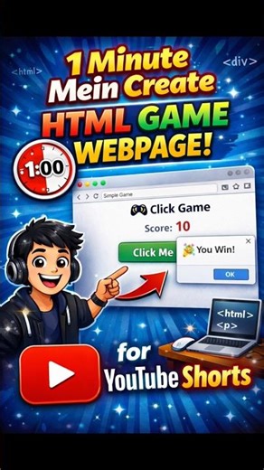 Creat html game webpage 😱 #webdesign #gamedesign #htmlcoding #css #shorts