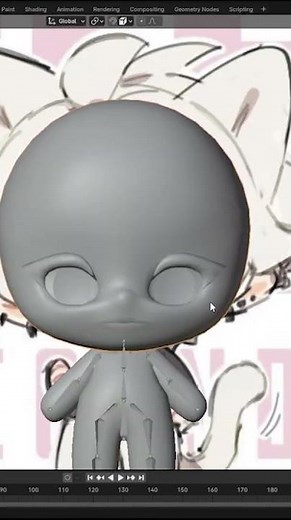 Easy Chibi Modeling in Blender #digitalart #digital3d #art #blender #blender3d