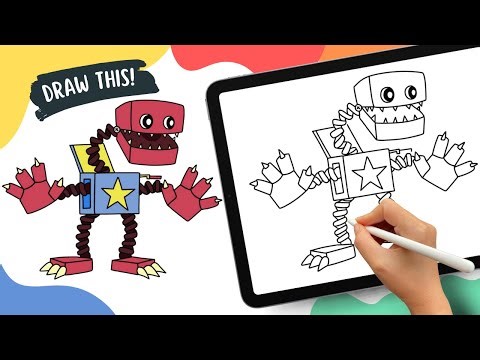 Boxy Boo | Poppy Playtime Logic – Easy Cartoon Drawing Tutorial