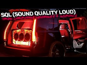 SQL (Sound Quality Loud) system demo's in the driveway Cadillac Escalade with 6 12" Subs