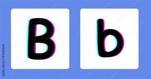 Learn the alphabet letter B in a capital and small letter. Concept of education and learning for children Stock Video