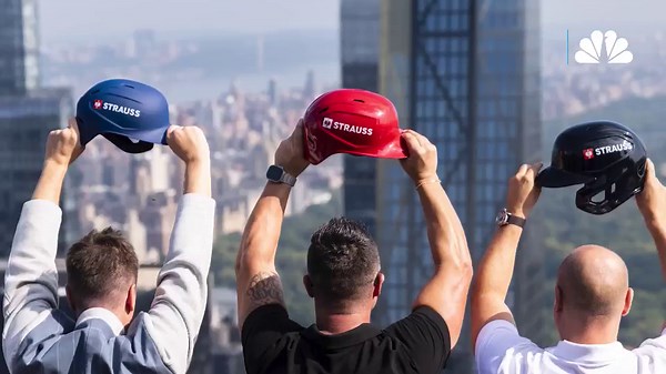 MLB teams incorporate helmet ads featuring Strauss logo