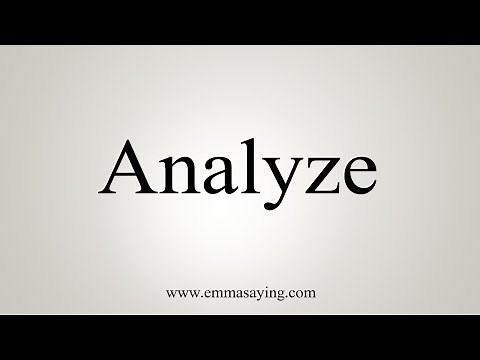 How To Say Analyze
