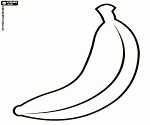 A banana, an edible fruit coloring page printable game