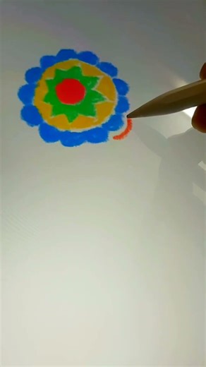 Easy Rangoli Design 🎨 So Satisfying to Watch 😍”#art #shorts