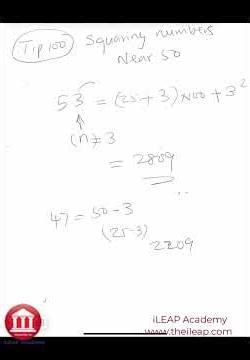 IB High School Math Squaring Numbers Near 50 (Mental Math)