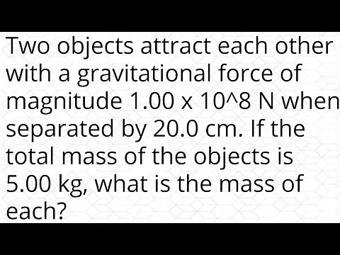 Two objects attract each other with a gravitational force of magnitude 1.00 x 10^8 N when separated