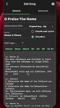 SongbookPro - Editing songs (fixing songs)