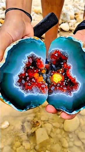 🔥 Ocean Heart Agate #shortsvideo #ai #aishorts A Hidden Crystal Treasure Inside! 💎