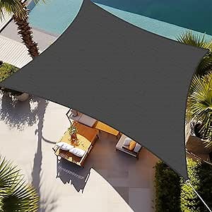 Shade&Beyond Rectangular Breathable UV Block Sun Shade Sail Outdoor Covering Cloth for Deck, Backyard, Pool, 18'x24', Dark Grey (Customized Available)