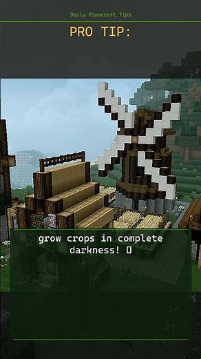 Minecraft tip: grow crops in complete darkness! 🌱