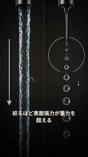 なぜ蛇口を絞ると水がポタポタになるのか——表面張力の正体｜30秒物理