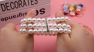 Watch Coolrunner Ladies Faux Pearls Accent Off White Stretch on Amazon Live