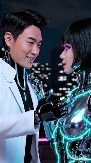 Futuristic Humanoid Robot | Neon Cyberpunk City Night