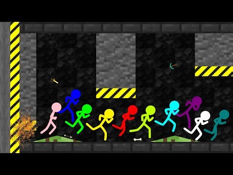 Shutter Crush 2 - Survival Stickman Race in Algodoo, 24 Stick Figures Escape or Get Crushed!