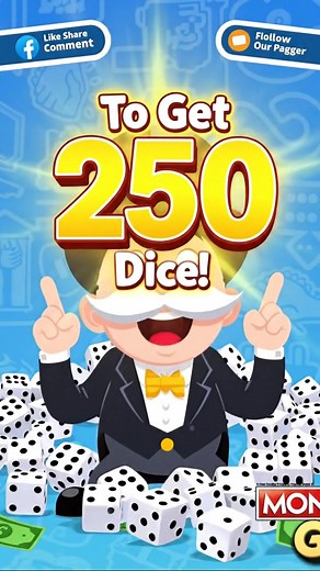 8K views · 160 reactions | Want 250 Free Dice in Monopoly Go?  It’s easy  Like, Comment & Follow this page! Good luck, Roller!  | Daily Spins Coin Master | Facebook