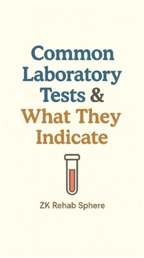 ZK Rehab Sphere on Instagram: "Common laboratory tests explained simply. These investigations are essential for diagnosis, disease monitoring, and clinical decision-making. Save this reel for exams, OPD practice, and quick revision 🩺📚. . . . #LaboratoryTests #MedicalStudents #PhysiotherapyStudents #ClinicalSkills #DiagnosticBasics #HealthcareEducation #MedReels #StudyReels #RehabKnowledge #FuturePhysio #ZKRehabSphere #EducationalReels #Sajidkhanmedico #medicalreels"
