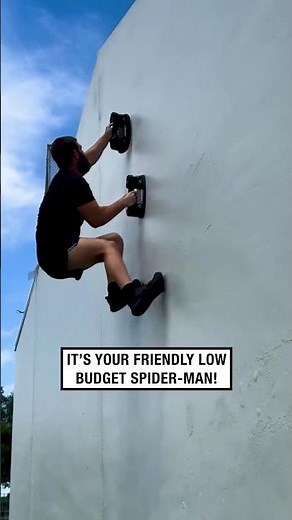 Climbing a wall with suction cups! 😮🤯 - 🎥 thejonbrown