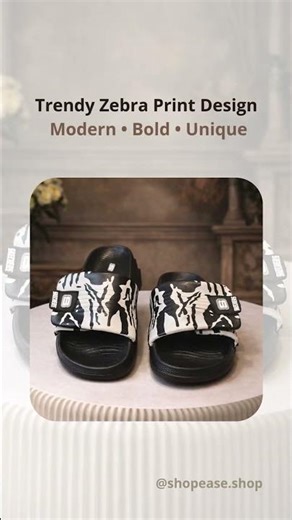 Trendy Zebra Print Slides for Women 🖤 | Comfortable & Stylish | F-003 #stylemadesimple