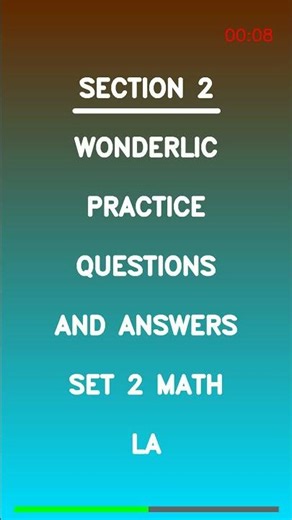 Wonderlic Practice Questions and Answers Set 2 Math La Latest