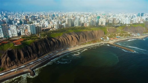 Drone views of Lima: Peru's tapestry of culture and coastlines - Worldwide