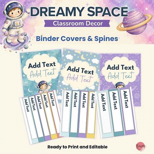 Dreamy Space Teacher Binder Covers | Easy DIY Tutorial