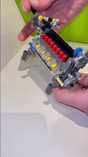 V8 Lego engine with tiny throttle body #lego #legotechnic #v8
