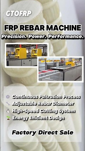 FRP Rebar Machine by GTOFRP | Pultrusion Line for Composite Rebar #gfrp #shorts #frprebar