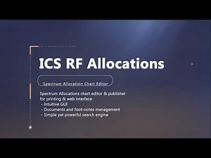 National Frequency Allocation Table (Spectrum Allocation Chart) Editor: ICS RF Allocations
