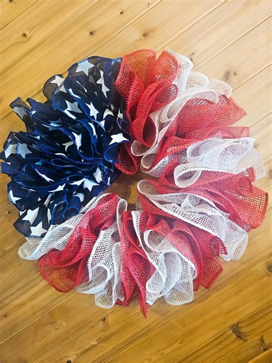 Patriotic Deco Mesh Wreath, 4th of July Wreath, Red White Blue Door Wreath, American Flag Wreath, Memorial Day Decor, Summer Front Door Deco - Etsy