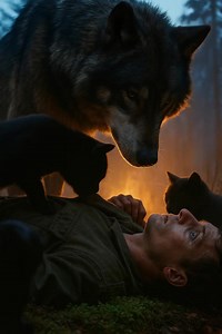 A lost tourist thought that a hungry wolf would eat him alive: the wolf slowly approached him, put its paws on his chest, began sniffing his face, neck, and then did this… 😱😱 The tourist realized with horror closer to night that he was lost in the middle of a huge forest. There was no connection, the phone had long stopped catching signal, and the friends he was walking with had already disappeared from sight. He tried several times to find a familiar path, but everything was in vain — identic