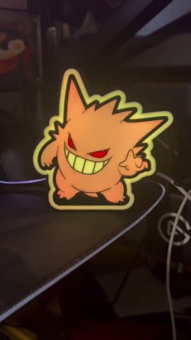 Holographic Gengar LED Desk Sign - Retro Gaming Decor - 3D Printed RGB Lightbox - Etsy