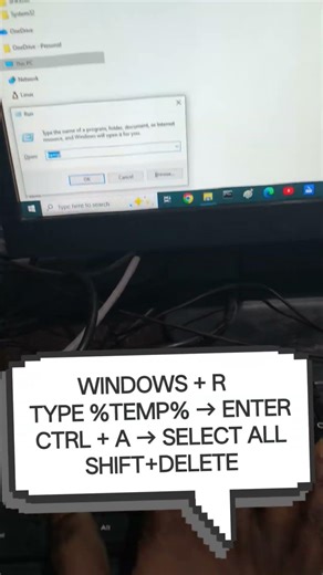 Make Your PC Faster in 10 Seconds | Clear Temp Files#computer #tech