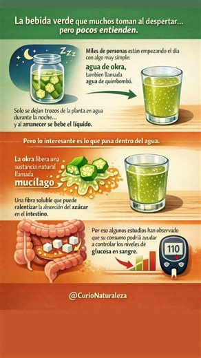 La bebida verde que muchos toman al despertar… pero casi nadie entiende 🌿 #SaludNatural #AguaDeOkra