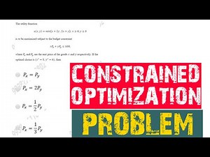 Constrained Optimisation Problem #JAMECONOMICS #GATEECONOMICS