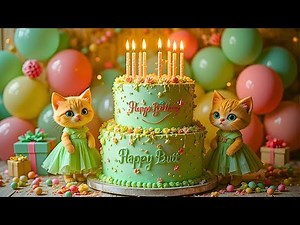 Happy Birthday" Lyrics Video 🎤 High-Res Text | Easy Sing-Along Version (Adults) 🥂