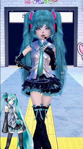 HATSUNE MIKU OUTFIT TUTORIAL IN DTI!!🩵 #dresstoimpress