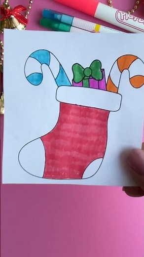 Coloring Christmas stocking #coloring #christmasstocking
