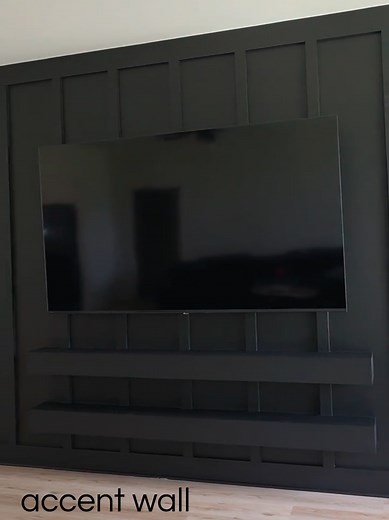 DIY Black Board and Batten Accent Wall