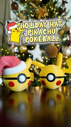215/365 - Pikachu gets the Christmas Hat!🎄 | 3D-Printed Pokeball Showcase 🎁