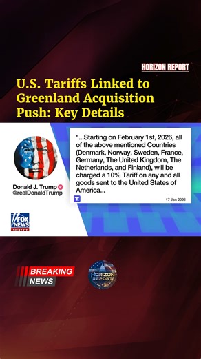 U.S. Tariffs Linked to Greenland Acquisition Push: Key Details President Trump announced new import tariffs starting February 1, 2026, at 10% on goods from Denmark, Norway, Sweden, France, Germany, the UK, the Netherlands, and Finland. These would increase to 25% on June 1 and remain until an agreement is reached for the U.S. to purchase Greenland, an autonomous Danish territory. 🌍❄️ The proposal ties to longstanding U.S. interests in Greenland's Arctic strategic position, military basing poten
