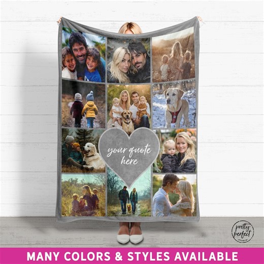 Custom Photo Collage Blanket Customized With Pictures on It, Personalized Photo Blankets - Etsy