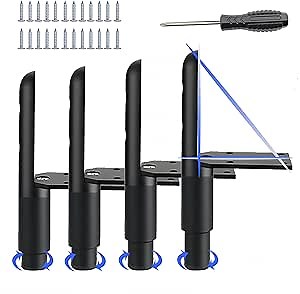Adjustable Height Cabinet Support Legs, Metal Adjustable Furniture Legs 4.92-5.5 inch for Cabinet/Couch/Dresser/Table, Legs for Furniture Set of 4 -Black