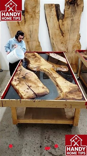 Stunning Epoxy River Table DIY! 😍✨ #shortsvideo #shorts #youtubeshorts