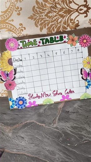✨Easy Timetable Design For School 🎒 #craft #backtoschool #diy #viral #trending