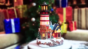 MOMENTS IN TIME Christmas Lighthouse 13.58”H Handcrafted Polyresin LED Holiday Village Scene with Coastal House Light Up Christmas Decoration with Power Adapter